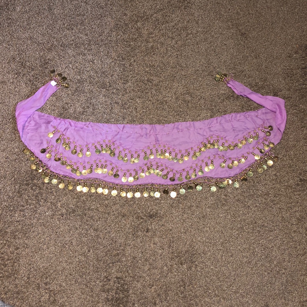 Purple And Gold Dangle Gypsy Belly Dancer Belt